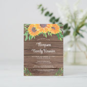 Rustige zonnebloempreünie uitnodiging briefkaart (Staand voorkant)