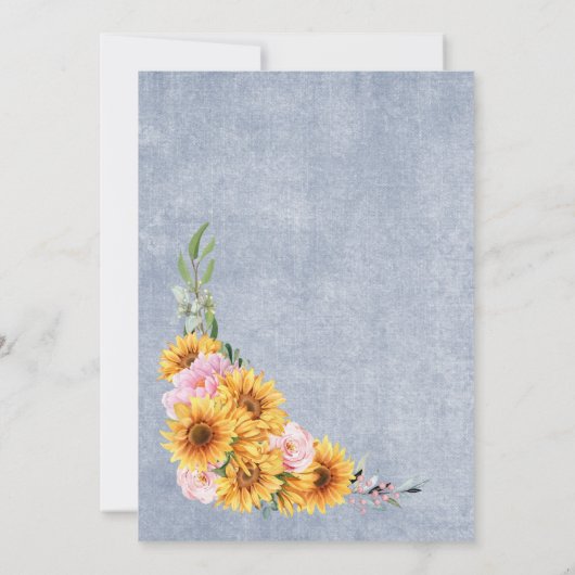 Rustige Zonnebloemroze Rozenplein Kaart (Achterkant)