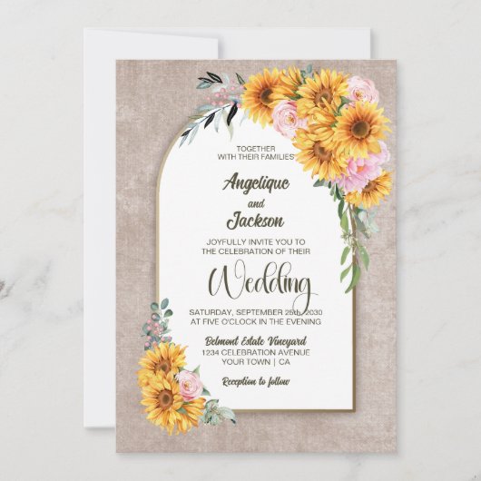 Rustige Zonnebloemroze Rozenplein Kaart (Voorkant)