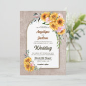 Rustige Zonnebloemroze Rozenplein Kaart (Staand voorkant)