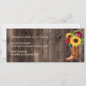 Rustige Zonnebloemrozen, roet Quinceañera Ticket Kaart (Achterkant)