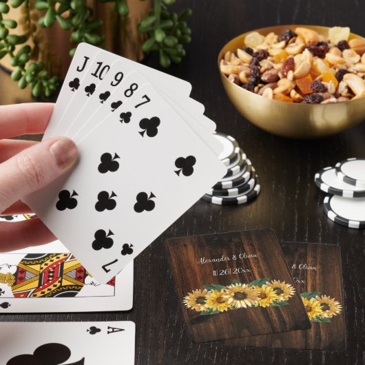 Rustige zonnebloemspeelkaarten pokerkaarten (Insitu)