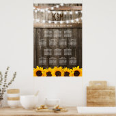 Rustige zonnebloemzaadrooster poster (Keuken)