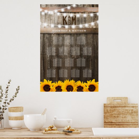 Rustige zonnebloemzaadrooster poster (Keuken)