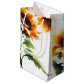 Rustige Zonnebloemzak Klein Cadeauzakje (Voorkant Gekanteld)