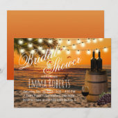 Rustige zonnepalm Vrijgezellenfeest Wijnvat Kaart (Voorkant / Achterkant)