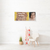 Rustige zonnoppen en houtextuur op zaterdag spandoek (Insitu)