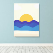 rustige zonsondergang canvas afdruk (Insitu (Houten vloer))