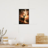 Rustige zonsondergang in de Bossen met optioneel L Poster (Keuken)