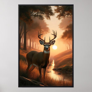 Rustige zonsondergang in de Bossen met optioneel L Poster