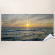 Rustige zonsondergang in Portugal strandhanddoek