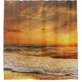 Rustige zonsondergang Ocean Beach Golven Douchegordijn (Voorkant)