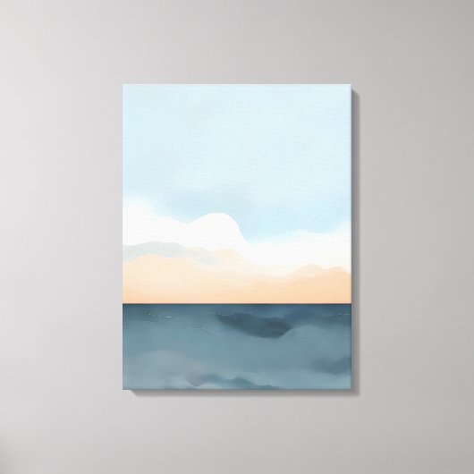 Rustige zonsondergang over de bergen canvas afdruk (Voorkant)