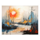 Rustige zonsondergang over de rivier foto afdruk (Voorkant)