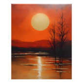 Rustige zonsondergang over rustig meer foto afdruk (Voorkant)