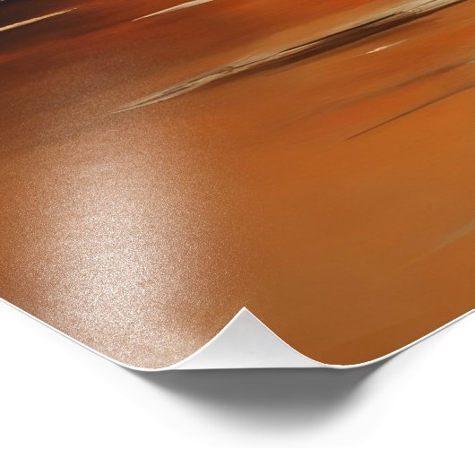 Rustige zonsondergang over rustig meer foto afdruk (Hoek)