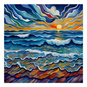 rustige zonsondergang perfect poster