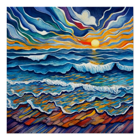 rustige zonsondergang perfect poster (Voorkant)