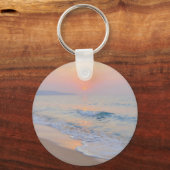 Rustige Zonsondergang Strand Oceaan Gloed Sleutelhanger (Voorkant)