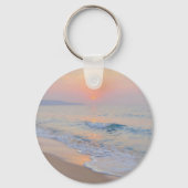Rustige Zonsondergang Strand Oceaan Gloed Sleutelhanger (Achterkant)