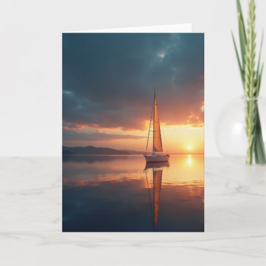 Rustige Zonsondergang Zeilboot Kaart (Voorkant)