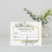 Rustige Zuidelijke Katoen Boll Botanical Wedding R Folie Uitnodiging Briefkaart (Staand Voorkant)