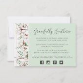 Rustige Zuidelijke katoenbloemen op hout Dank je Bedankkaart (Achterkant)