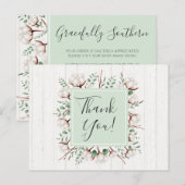 Rustige Zuidelijke katoenbloemen op hout Dank je Briefkaart (Voorkant / Achterkant)