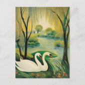 Rustige zwanen in een sereen landschap briefkaart (Voorkant)