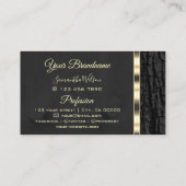 Rustige zwarte-boomschors - Logo met gouden rand Visitekaartje (Achterkant)