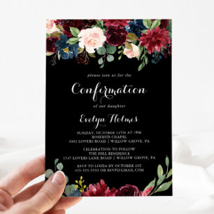 Rustige zwarte botanische bevestiging kaart