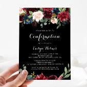 Rustige zwarte botanische bevestiging kaart