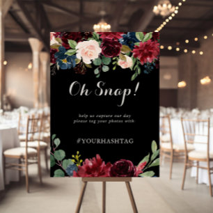 Rustige zwarte botanische bruiloft Oh onverwacht g Poster