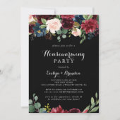 Rustige Zwarte Botanische Housewarming Party Kaart (Voorkant)