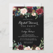 Rustige Zwarte Botanische Vrijgezellenfeest Tea Pa Kaart (Voorkant)