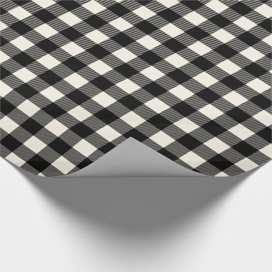 Rustige zwarte en gebroken witte buffelstaart cadeaupapier (Hoek)