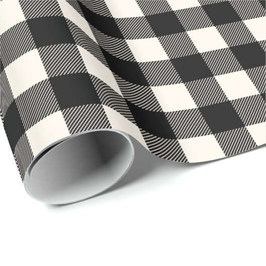 Rustige zwarte en gebroken witte buffelstaart cadeaupapier (Rol Hoek)