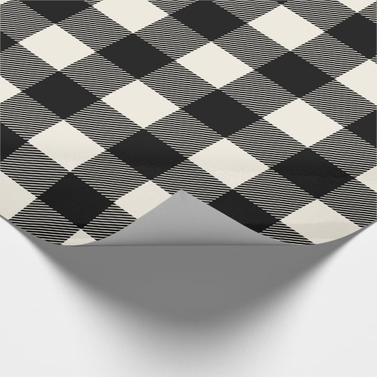 Rustige zwarte en gebroken witte buffelstaart cadeaupapier (Hoek)