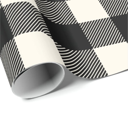 Rustige zwarte en gebroken witte buffelstaart cadeaupapier (Rol Hoek)