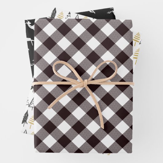 Rustige zwarte en goudkerstrenkreeft Evergreens Inpakpapier Vel (In situ)