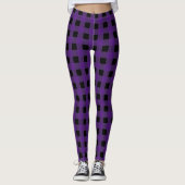 Rustige zwarte en Paarse buffelplaat Modern Leggings (Voorkant)