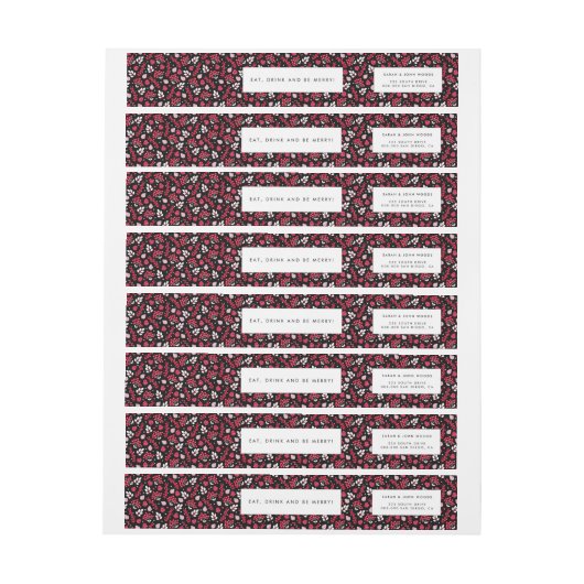 Rustige zwarte en rode kerstpatronen (Vel)