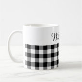 Rustige zwarte en witte Buffalo-spelige douanenaam Koffiemok (Links)