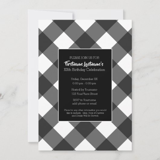 Rustige zwarte en witte buffelbalo: verjaardagsfee kaart (Voorkant)