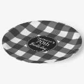 Rustige zwarte en witte buffelbalo: verjaardagsfee papieren bordje (Gekanteld)