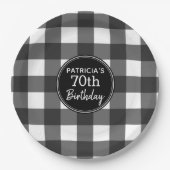 Rustige zwarte en witte buffelbalo: verjaardagsfee papieren bordje (Voorkant)