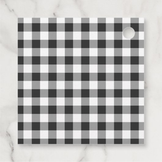 Rustige zwarte en witte buffelplaat bedankjes labels (Achterkant)