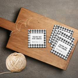 Rustige zwarte en witte buffelplaat bedankjes labels