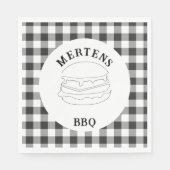 Rustige zwarte en witte buffelplaat servet (Voorkant)