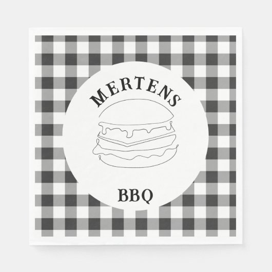 Rustige zwarte en witte buffelplaat servet (Voorkant)